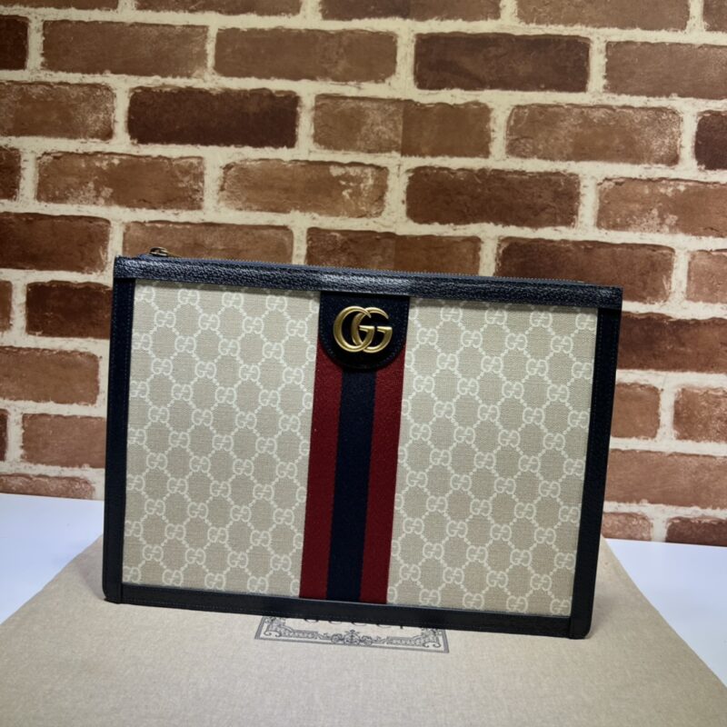 GUCCI古驰米胶/蓝猪纹手拿包674078