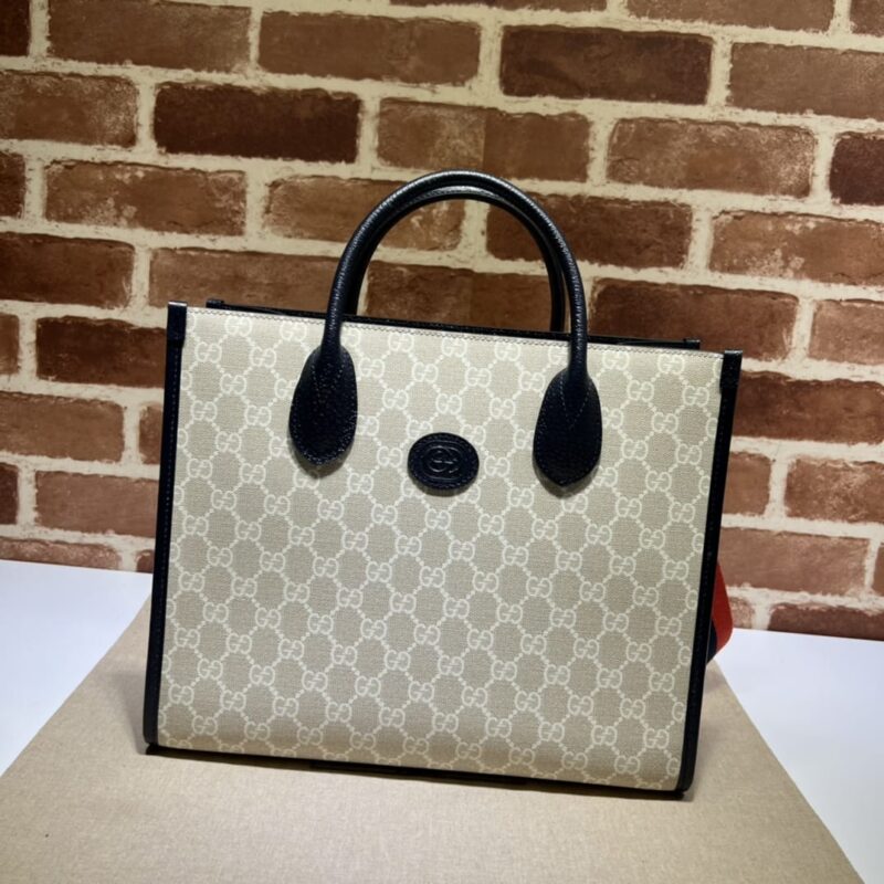 GUCCI古驰米胶/蓝猪纹小号托特包703256