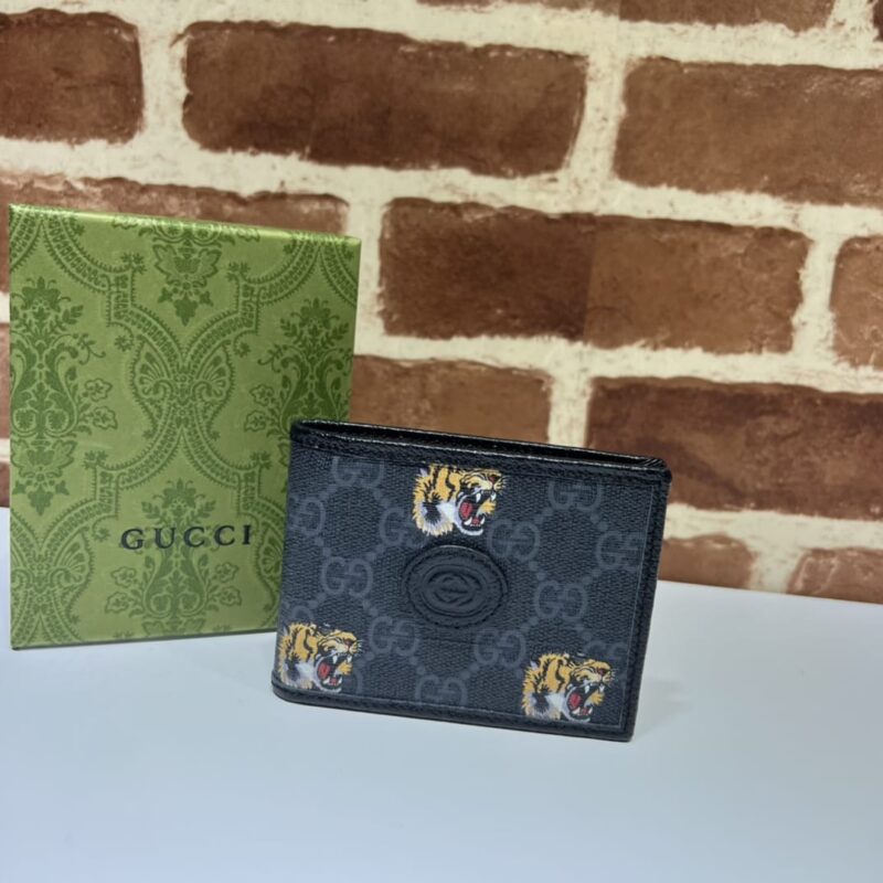 GUCCI古驰老虎头印花男士钱夹673001