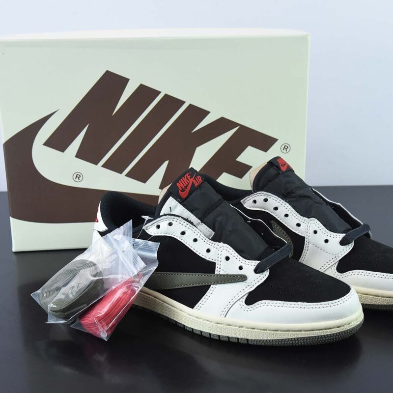 Travis Scott x Nike Wmns Air Jordan 1 Low OG SP"Olive"AJ1S联名反转熊猫橄榄绿乔丹货号：DZ4137-106
