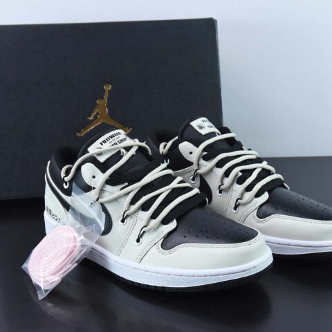 Air Jordan 1 Low 摩卡绑带 解构抽绳鞋带低帮休闲板鞋 货号:553558 062