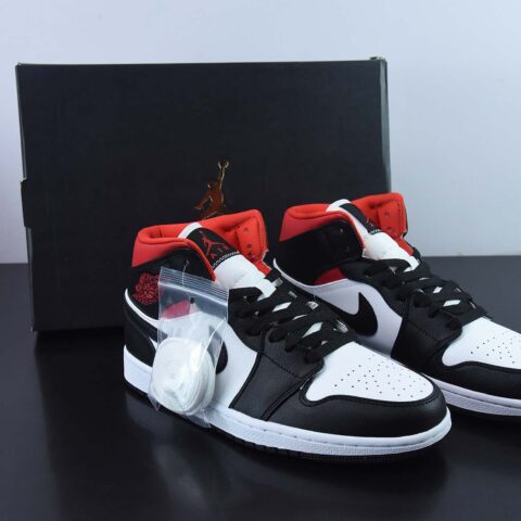 Air Jordan 1 Mid AJ1 乔1禁止转卖黑白红 中帮篮球鞋货号: BQ6472-061