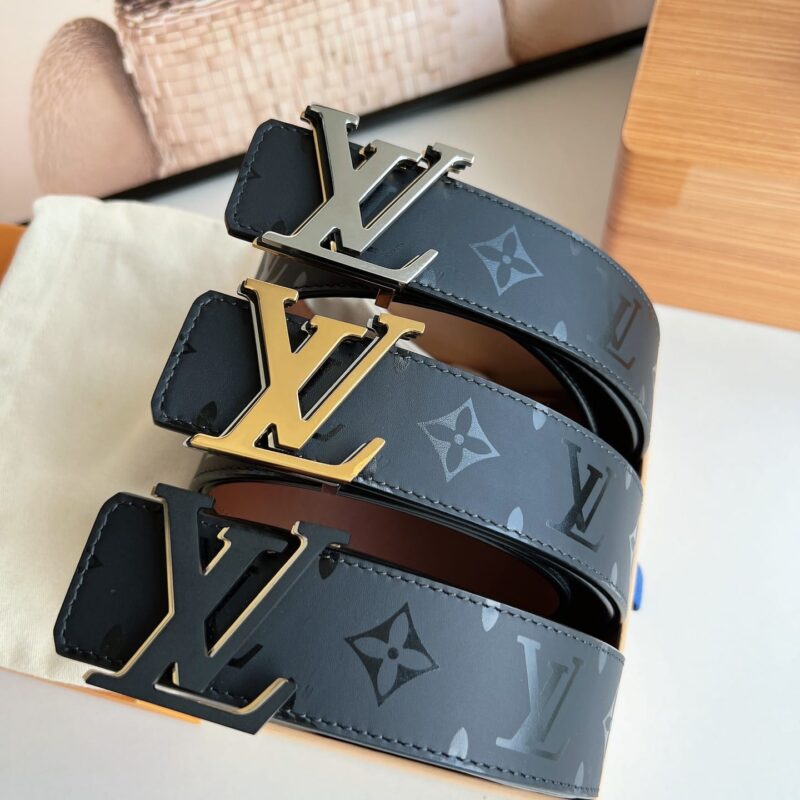 LV/路易威登 黑花双面PYRAMIDE 小牛皮腰带