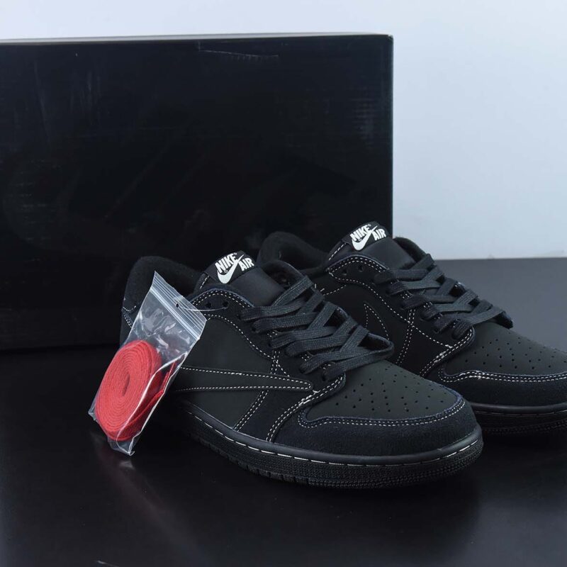 Travis Scott X Air Jordan 1 Low OG "Black/Phantom"倒钩 黑武士男女同款运动鞋 货号:DM7866 001