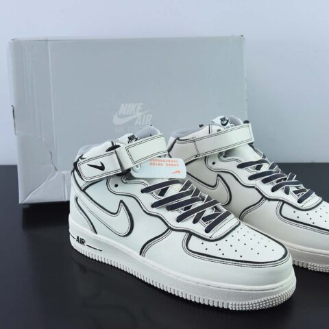 NK Air Force 1'07 Mid 镭射米白3M反光中帮休闲运动板鞋 货号:AQ2898-008