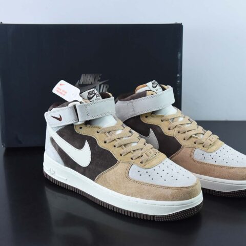 Nike Air Force 1 MID ’07 麂皮 咖啡豆配色 空军一号中帮休闲板鞋货号:AL6896-556