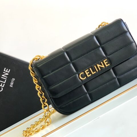 CELINE赛琳MATELASSÉ MONOCHROME绗缝羊皮革链条肩背包111273