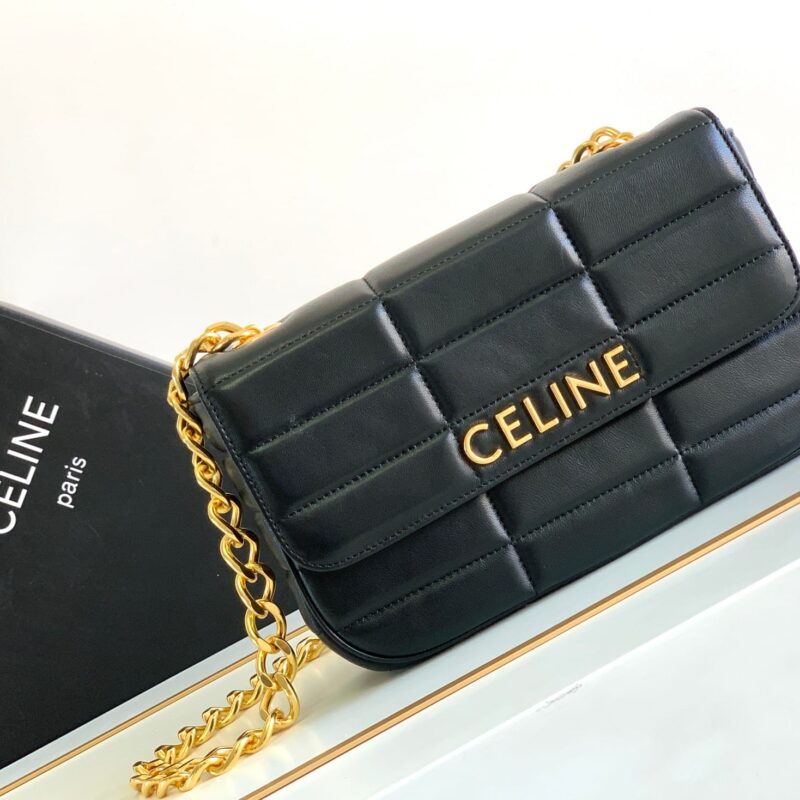 CELINE赛琳MATELASSÉ MONOCHROME绗缝羊皮革链条肩背包111273