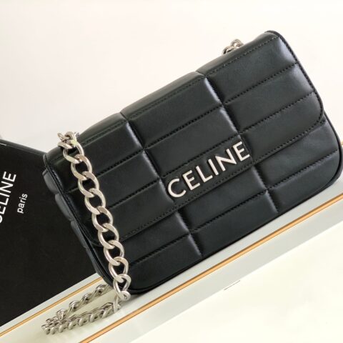 CELINE赛琳MATELASSÉ MONOCHROME绗缝羊皮革链条肩背包111273