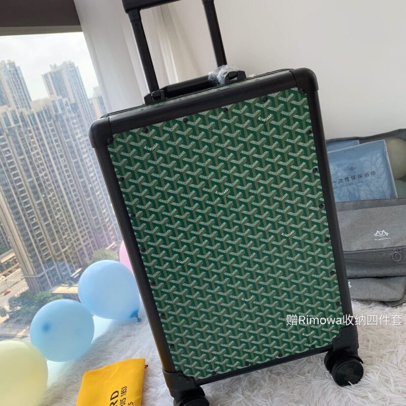 戈雅 Goyard印花图案配铝框行李箱/拉杆箱90048
