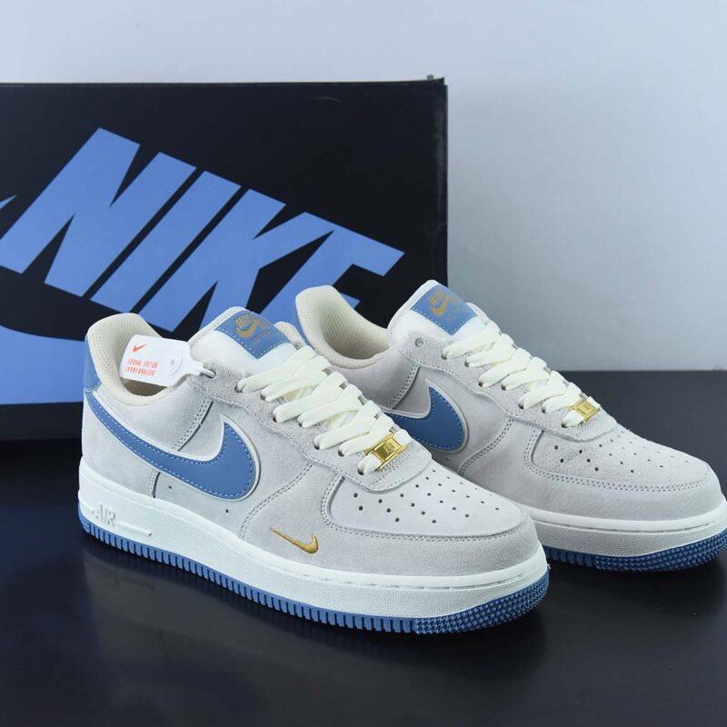 Nike Air Force 1 Low ’07 小勾蓝麂皮 空军一号低帮休闲板鞋 货号:KK5636-210
