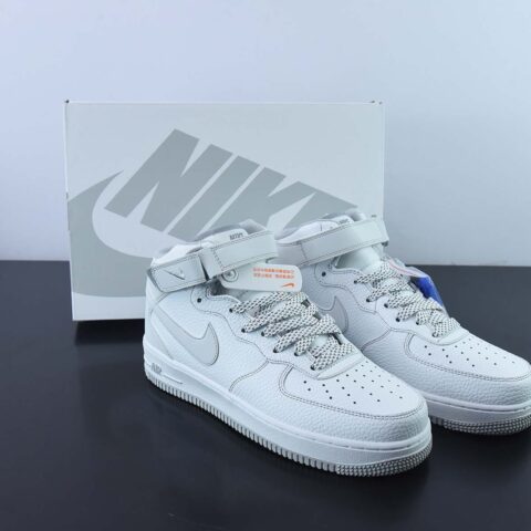 Nike Air Force 1 Mid 马克线满天星 冰灰配色 空军一号中帮篮球鞋货号:MK0619-211