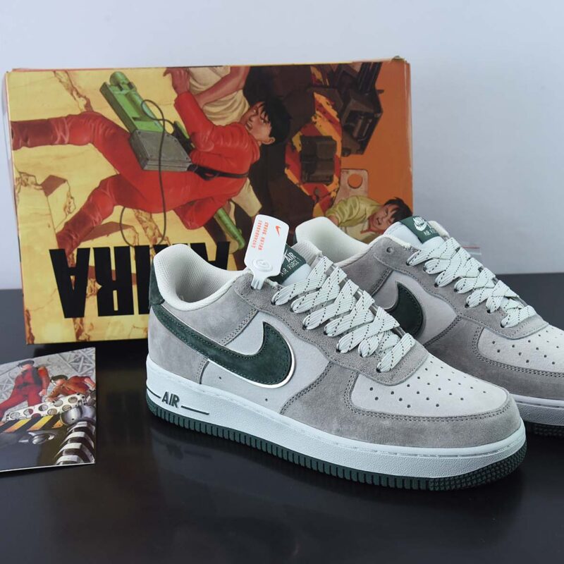 AKIRA×Nike Air Force 1 Low ’07 灰绿麂皮 满天星配色 空军一号低帮休闲板鞋货号:DF3966-723