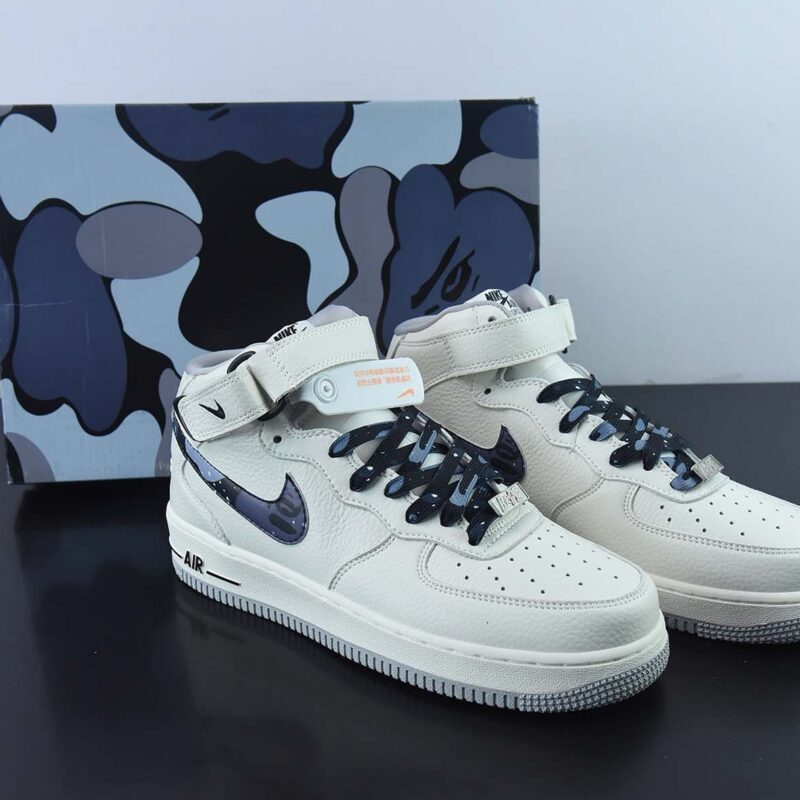 Bape×Nike Air Force 1 Mid“黑迷彩配色”空军一号中帮休闲板鞋 尺码:36-45货号:AP3696-023