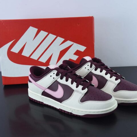 Nike SB Dunk Low 扣篮系列复古低帮休闲运动滑板板鞋 酒红 情人节货号:DR9705-100