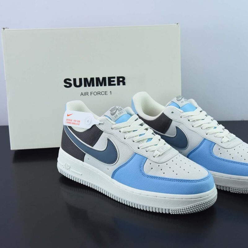 NIke Air Force 1 '07 浅蓝布面空军一号低帮休闲板鞋货号:DG2296-024