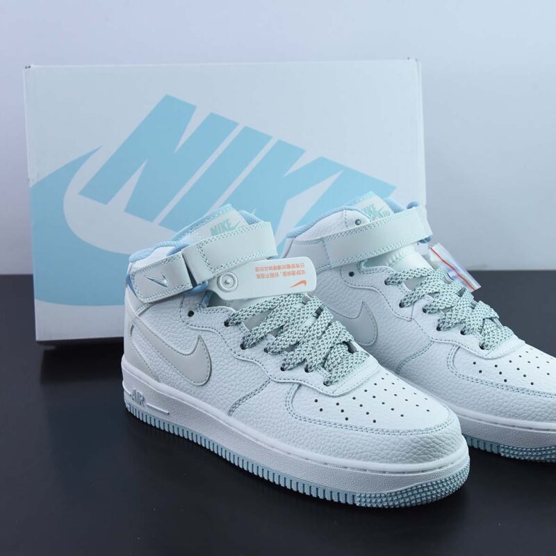 Nike Air Force 1 Mid 马克线满天星 冰蓝配色 空军一号中帮休闲板鞋货号:MK0619-255