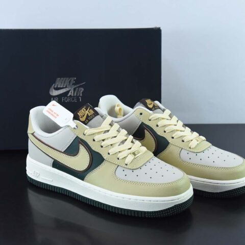 NK Air Force 1’07 Low LX"White/Dark Grey"空军一号经典低帮百搭休闲运动板鞋“拼接浅黄深绿灰紫”LJ8822-333