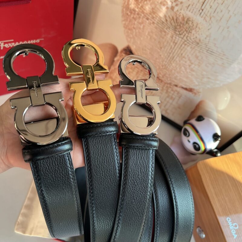 Ferragamo菲拉格慕 牛皮经手工男士3.5cm腰带