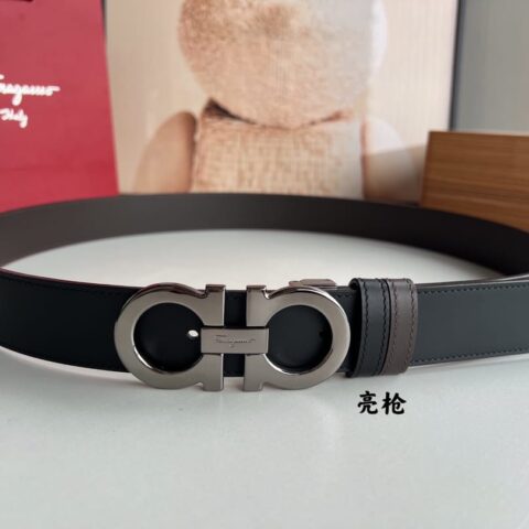 Ferragamo菲拉格慕 精品8字专柜版型金属扣男士3.5cm腰带