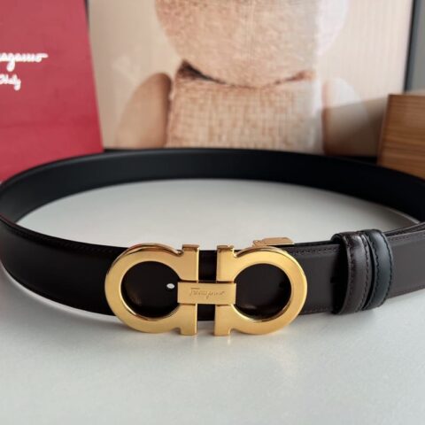 Ferragamo菲拉格慕 精品8字专柜版型金属扣男士3.5cm腰带