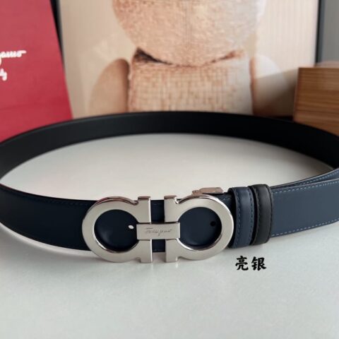 Ferragamo菲拉格慕 精品8字专柜版型金属扣男士3.5cm腰带