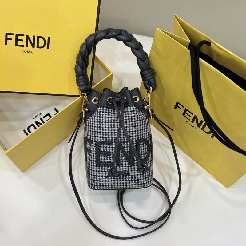 FENDI芬迪千鸟格水桶包8591