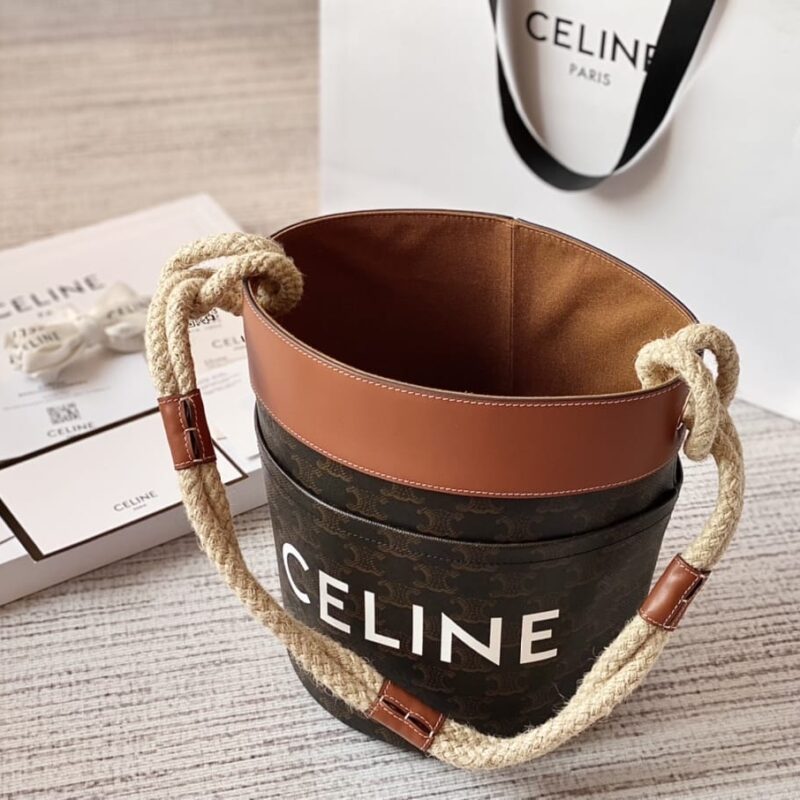 CELINE赛琳BUCKET CORDE 标志印花水桶包196272