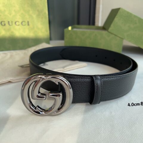 Gucci古驰    原版荔枝纹理4.0cm腰带