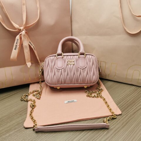 MIUMIU缪缪进口小羊皮新品too pretty保龄球手袋5BP077