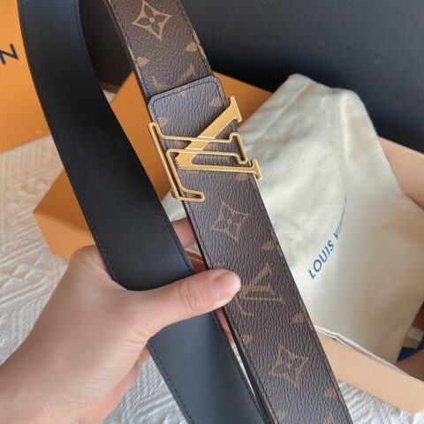 LV/路易威登 经典Monogram 图案Dove 双面腰带4.0cm