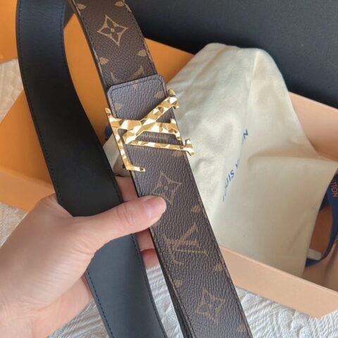 LV/路易威登 经典Monogram 图案Dove 双面腰带4.0cm
