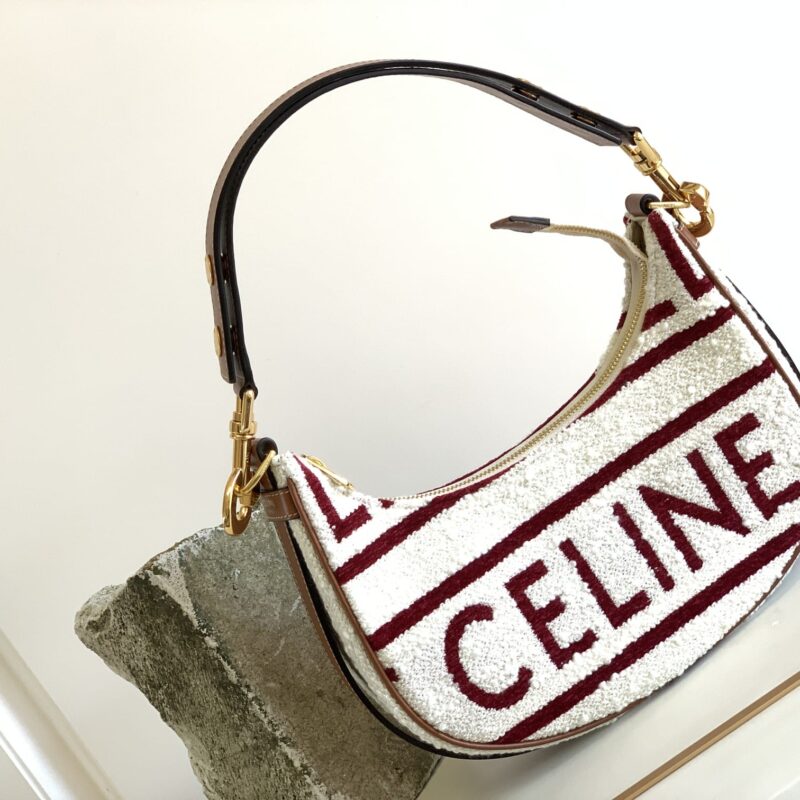 CELINE赛琳红白字母织物AVA手袋193953