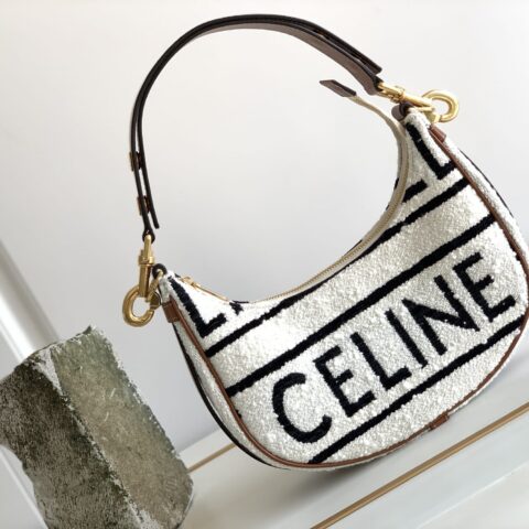 CELINE赛琳黑白字母织物AVA手袋193953