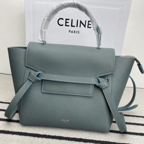 CELINE赛琳雾霾蓝掌纹 BELT NANO粒面小牛皮手袋189003