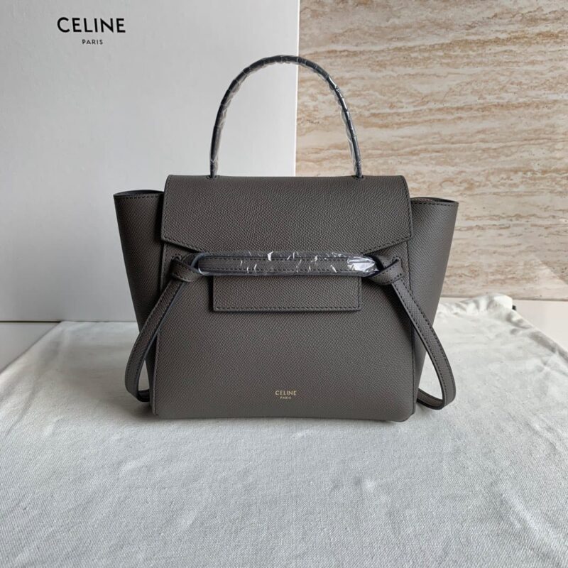 CELINE赛琳水晶灰掌纹 BELT NANO粒面小牛皮手袋189003
