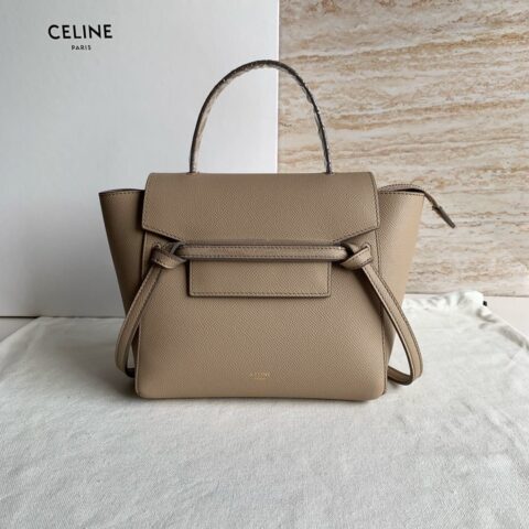 CELINE赛琳裸粉色掌纹 BELT NANO粒面小牛皮手袋189003
