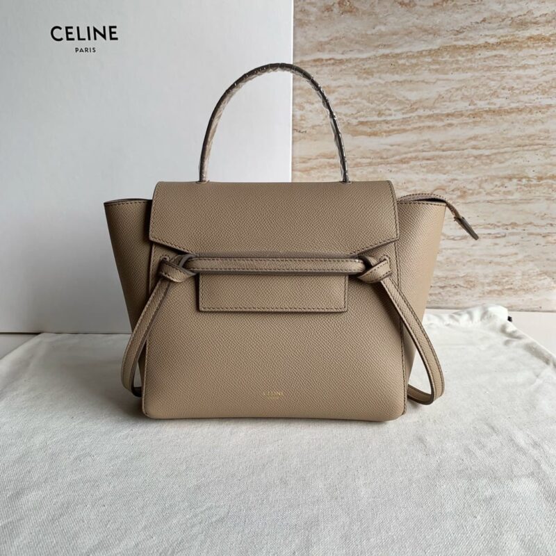 CELINE赛琳裸粉色掌纹 BELT NANO粒面小牛皮手袋189003