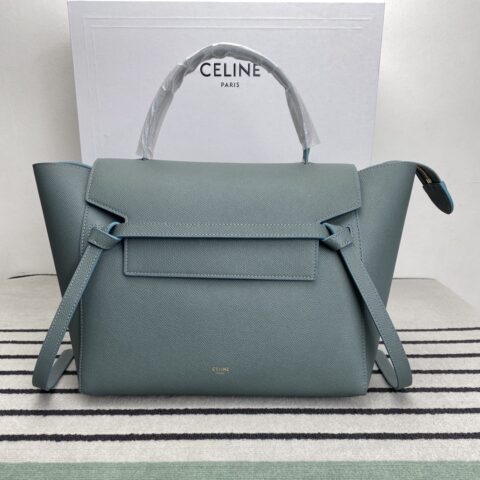 CELINE赛琳雾霾蓝掌纹BELT MINI迷你粒面小牛皮手袋189103