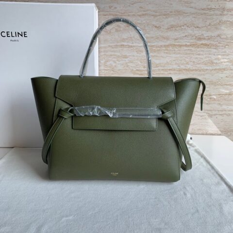 CELINE赛琳军绿色掌纹BELT MINI迷你粒面小牛皮手袋189103