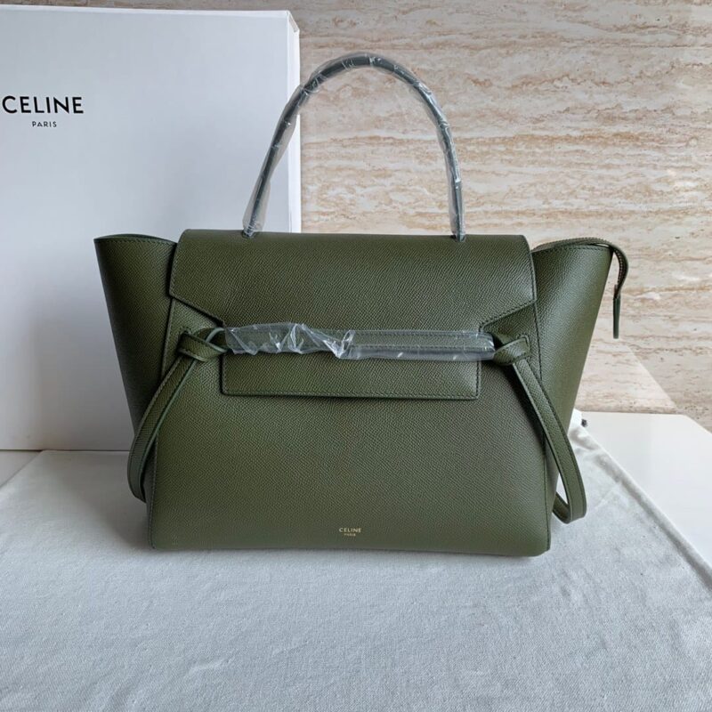 CELINE赛琳军绿色掌纹BELT MINI迷你粒面小牛皮手袋189103
