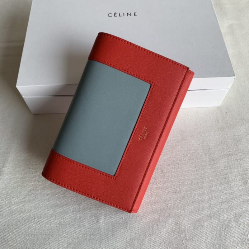CELINE赛琳西瓜红/浅蓝三折钱包1187
