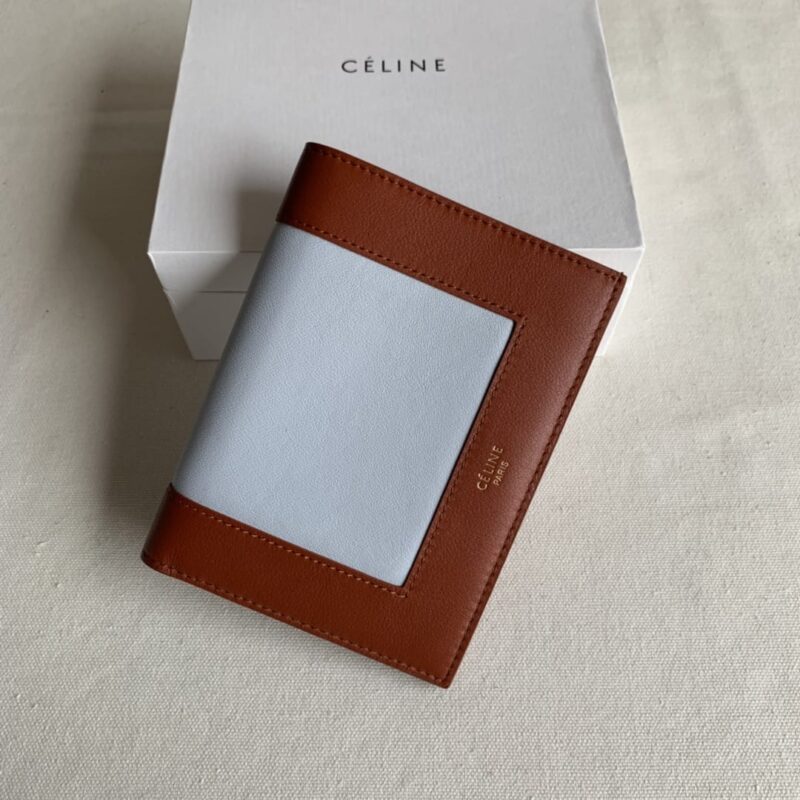 CELINE赛琳枫树棕/冰箱蓝钱包2149