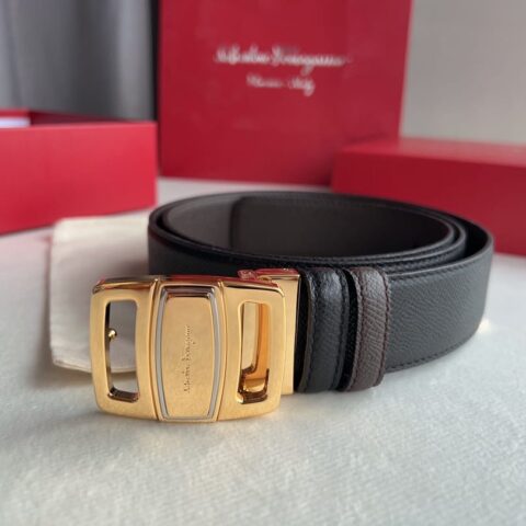 FERRAGAMO菲拉格慕 精品上乘材质男士3.5cm腰带
