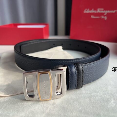 FERRAGAMO菲拉格慕 精品上乘材质男士3.5cm腰带