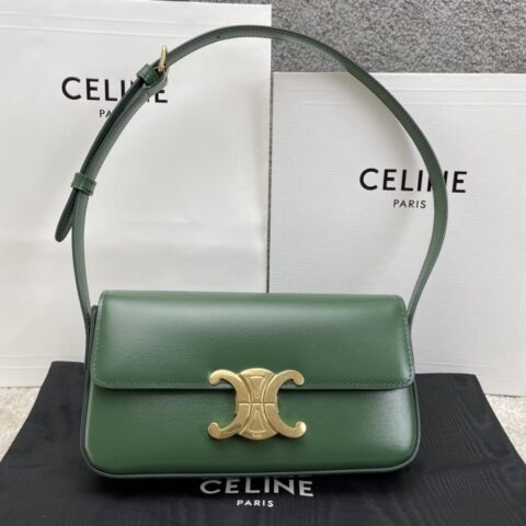CELINE赛琳TRIOMPHE亮面牛皮革肩背包194143