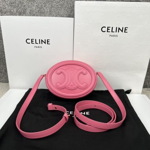 CELINE赛琳TRIOMPHE 光滑牛皮革斜挎椭圆形月饼包101703