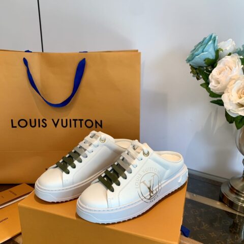 LV/路易威登 1v驴牌|𝟐𝟎𝟐𝟐厚底渐变半拖小白鞋