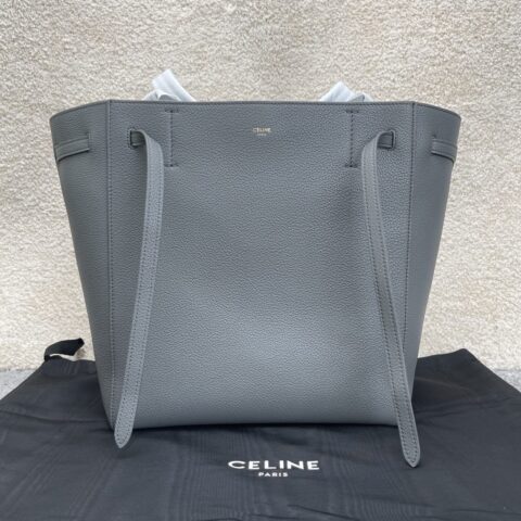 CELINE赛琳CABAS PHANTOM熔岩灰小号柔软粒面小牛皮肩背包189023