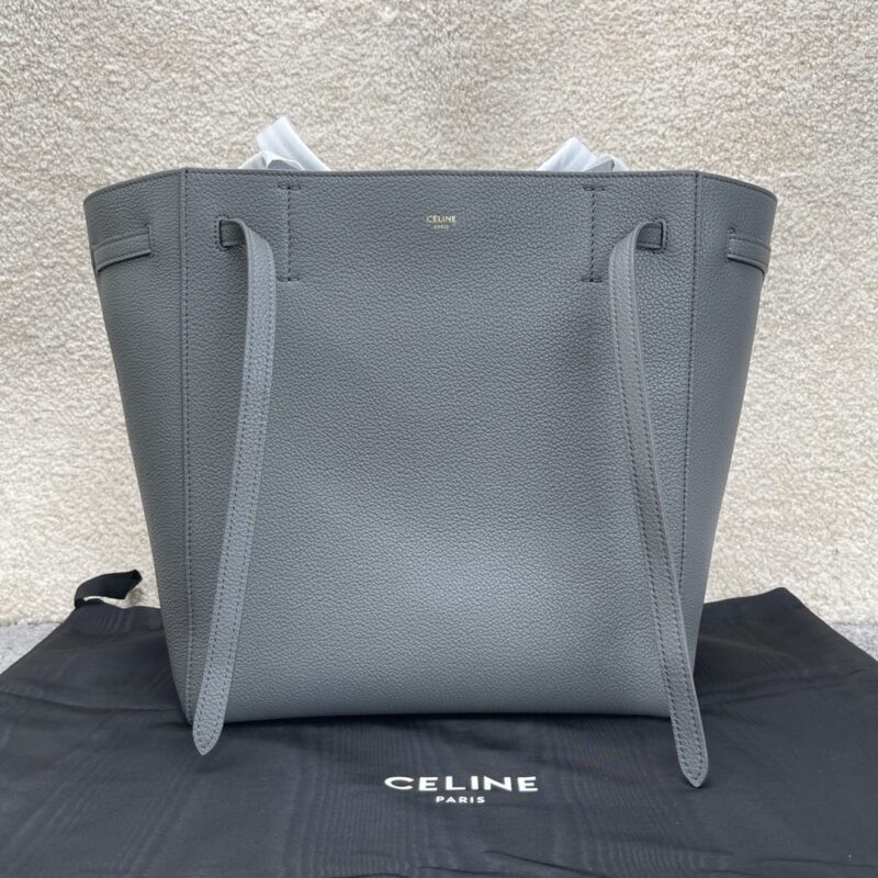 CELINE赛琳CABAS PHANTOM熔岩灰小号柔软粒面小牛皮肩背包189023
